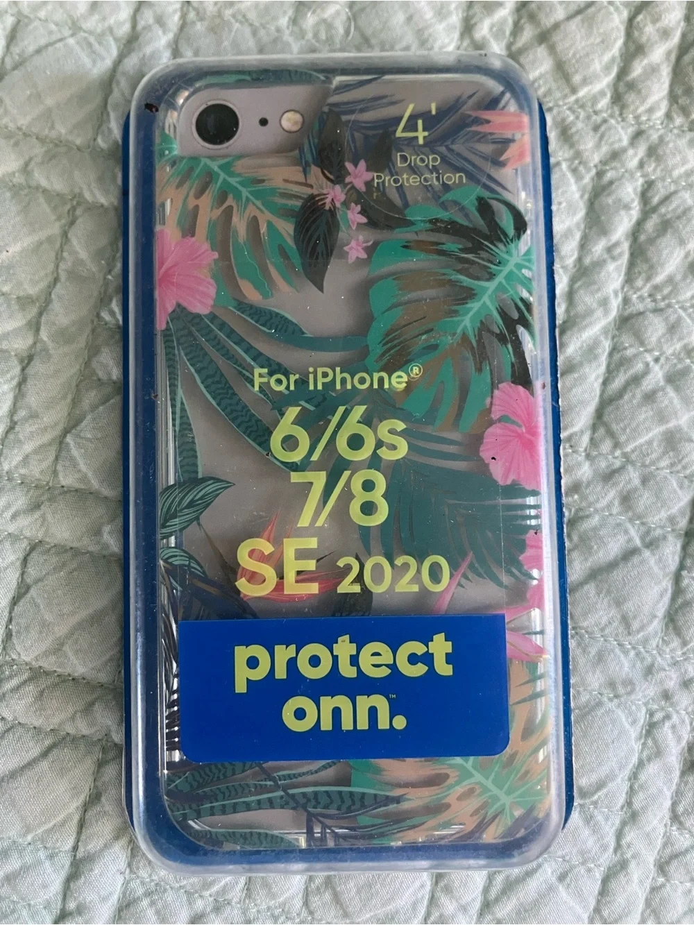 Clear Tropical Floral iPhone Case with Pink Accents